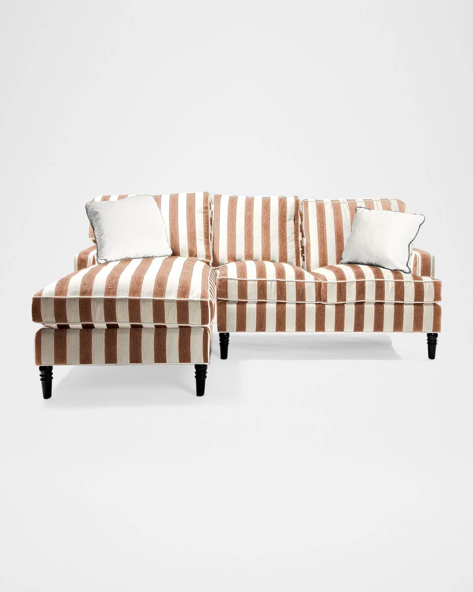 Marquee Brown Stripe 2-Piece Left Arm Chaise Sectional